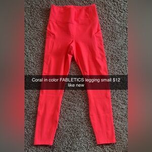 Fabletics Vibrant Coral Kids Leggings